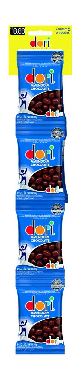 CARTELA AMENDOIM CHOCOLATE DORI CONF 5X30G