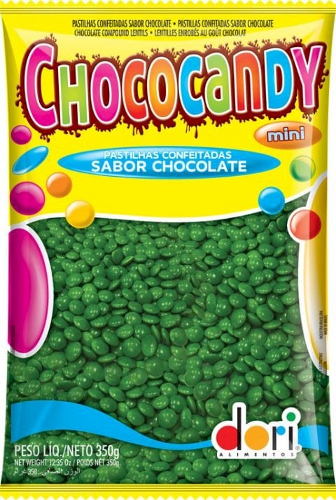 CHOCOCANDY PASTILHA CONFEITADA VERDE 350G