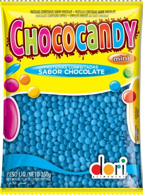 CHOCOCANDY PASTILHA CONFEITADA AZUL 350G