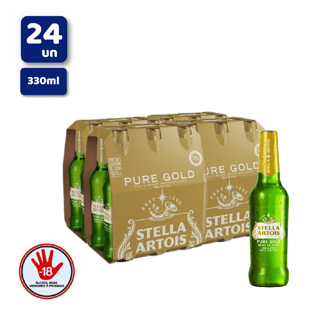 CERVEJA STELLA ARTOIS PURE GOLD 330ML  C/24