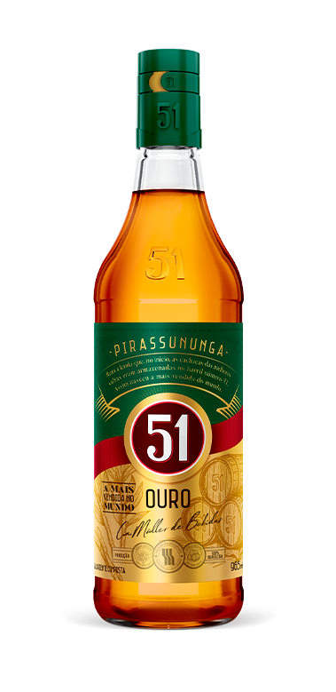 CACHAÇA 51  PIRASSUNUNGA OURO 950ML 