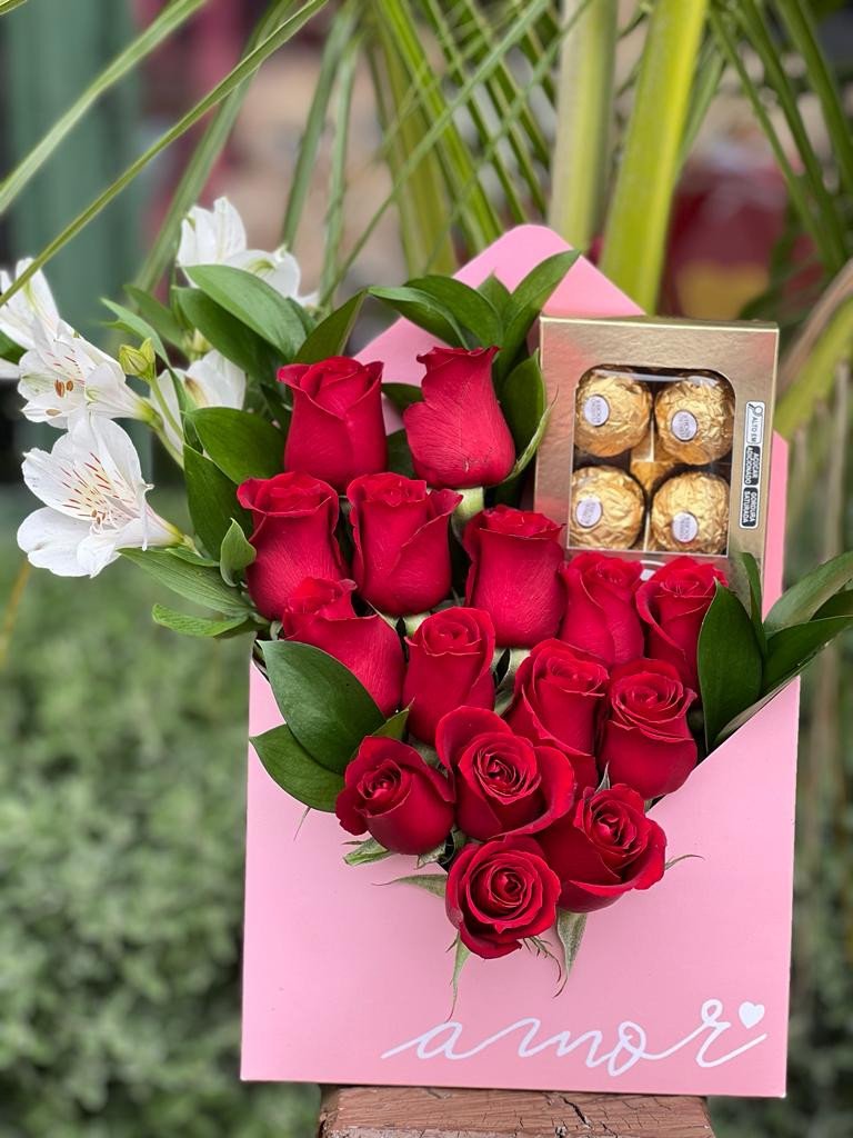 Carta de Amor vermelho + Ferrero Rocher