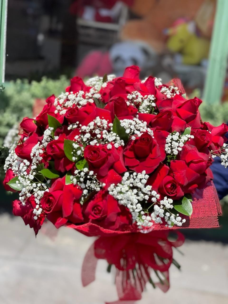 Buque de rosas colombianas e mosquitinhos