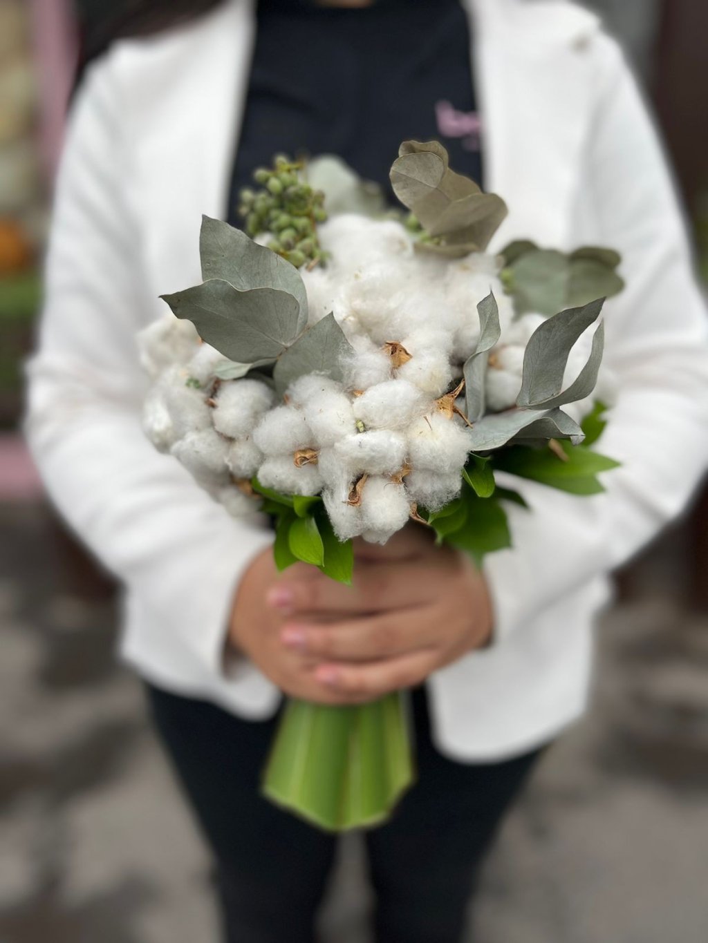 Buque de Noiva de Algodão Natural