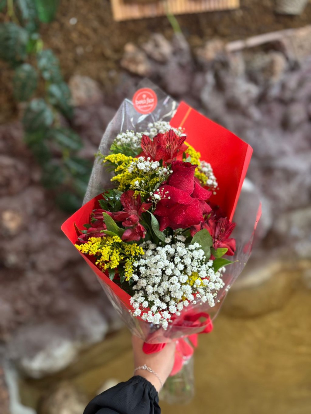 Mini ramalhete 01 rosa colombiana