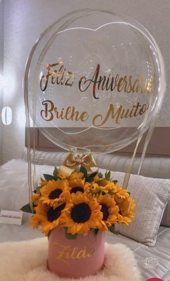 Bac à Fleurs Girassóis + Bobbles Personalizada