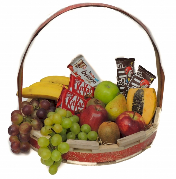 Cesta de Chocolates com Frutas