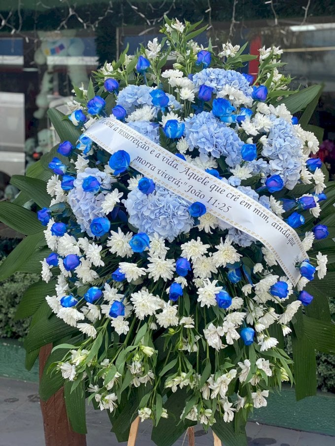 Coroa Fúnebre Topázio Azul