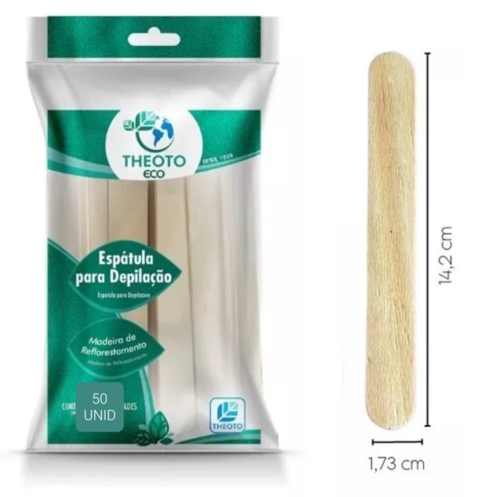 ESPÁTULA PARA DEPILAÇÃO THEOTO LARGA 50 UNID