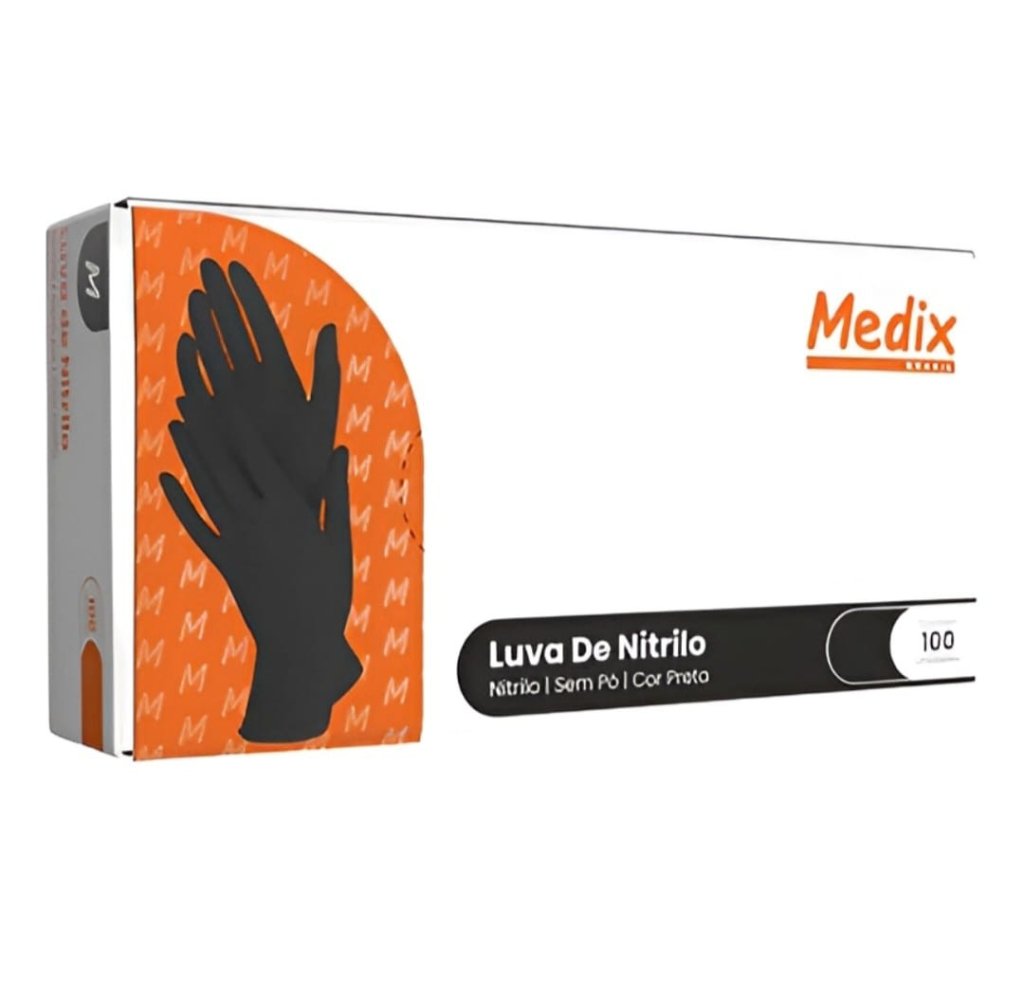 LUVA NITRÍLICA MEDIX PRETA