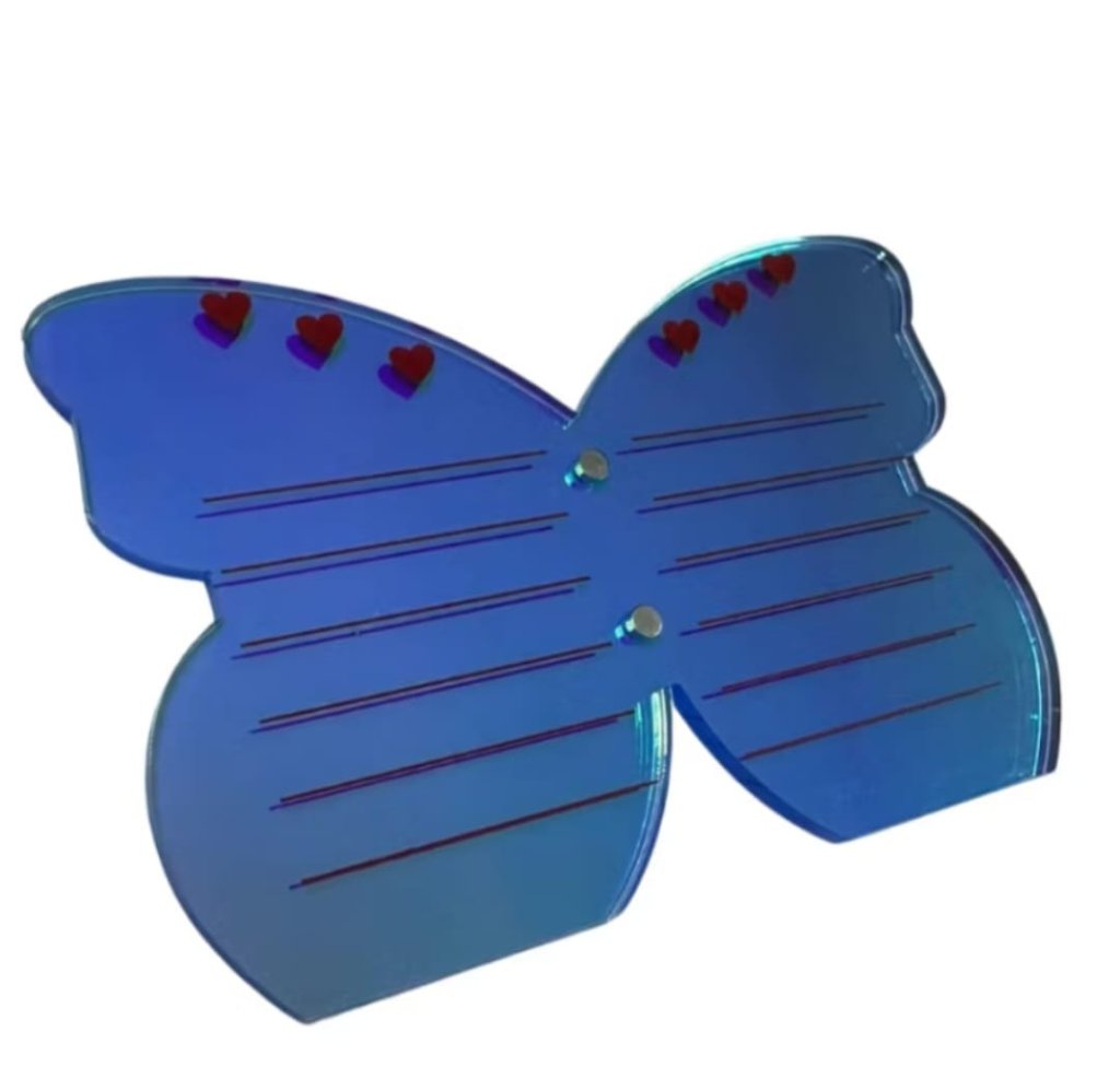 PLACA ACRÍLICA MAGNÉTICA BORBOLETA SUPORTE PARA PINÇA E CÍLIOS