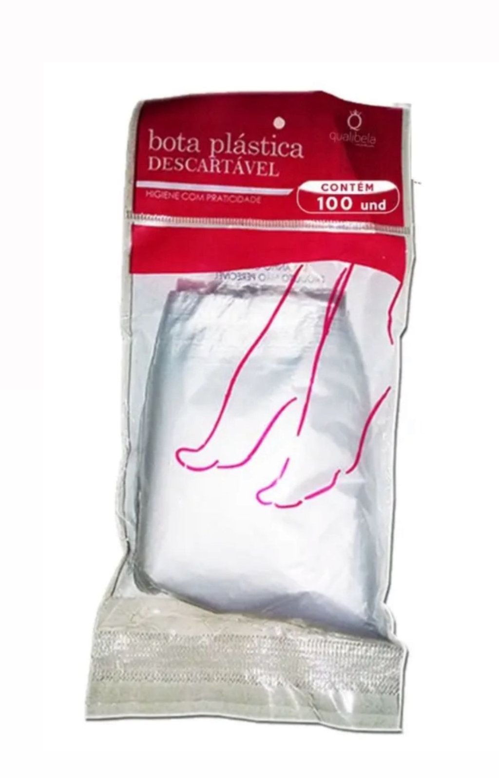 BOTA PLÁSTICA DESCARTÁVEL 100 UNID