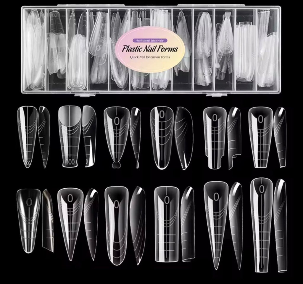 MOLDE F1 PLASTIC NAIL FORMS MIX 168 PCS CÓD 1221