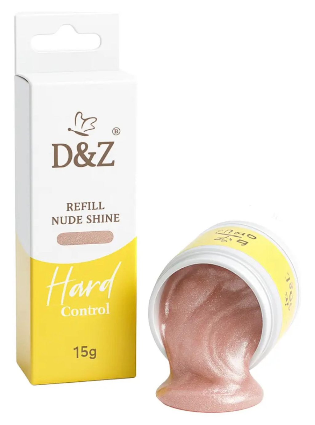 GEL D&Z CONTROL HARD COM GLITTER NUDE SHINE REFIL 15G
