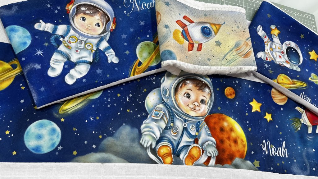 Fase 03/ Astronautas - Curso de pintura em fraldas 