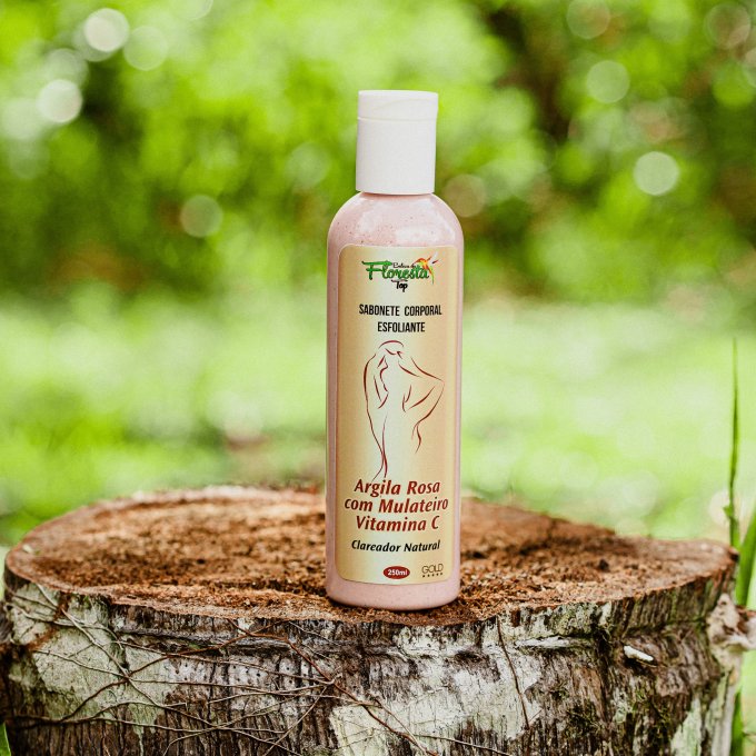 SABONETE CORPORAL ESFOLIANTE - ARGILA ROSA, MULATEIRO E 250ML