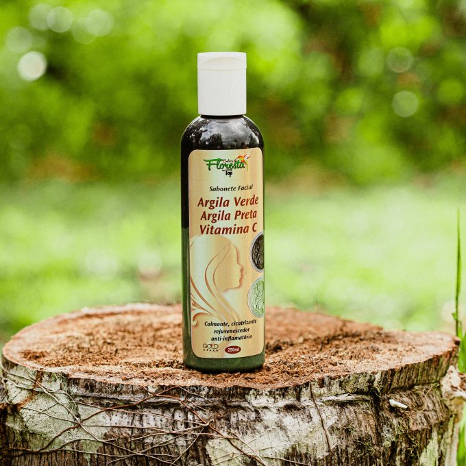 SABONETE FACIAL BIFASICO ARGILA VERDE, ARGILA PRETA EVITAMINA C 250ml
