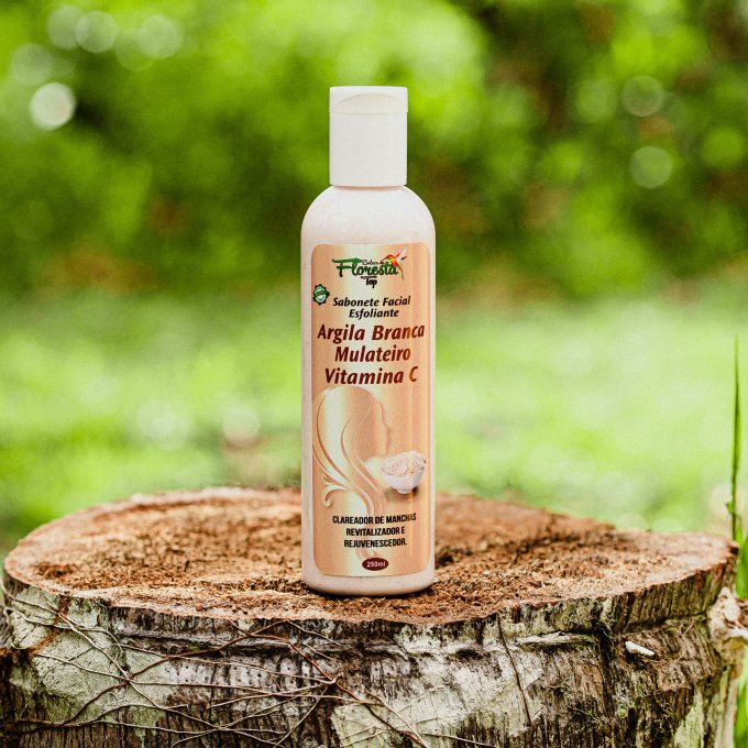 SABONETE FACIAL ESFOLIANTE - ARGILA BRANCA, MULATEIRO E  250ml