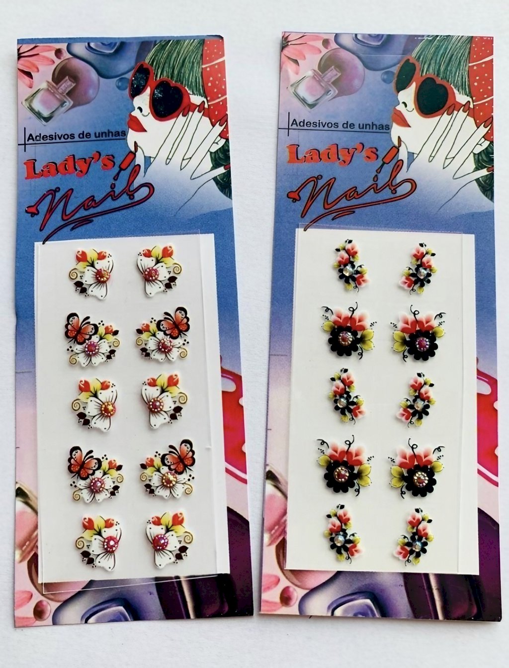 Adesivo de unha (Cartela com 10 adesivos)