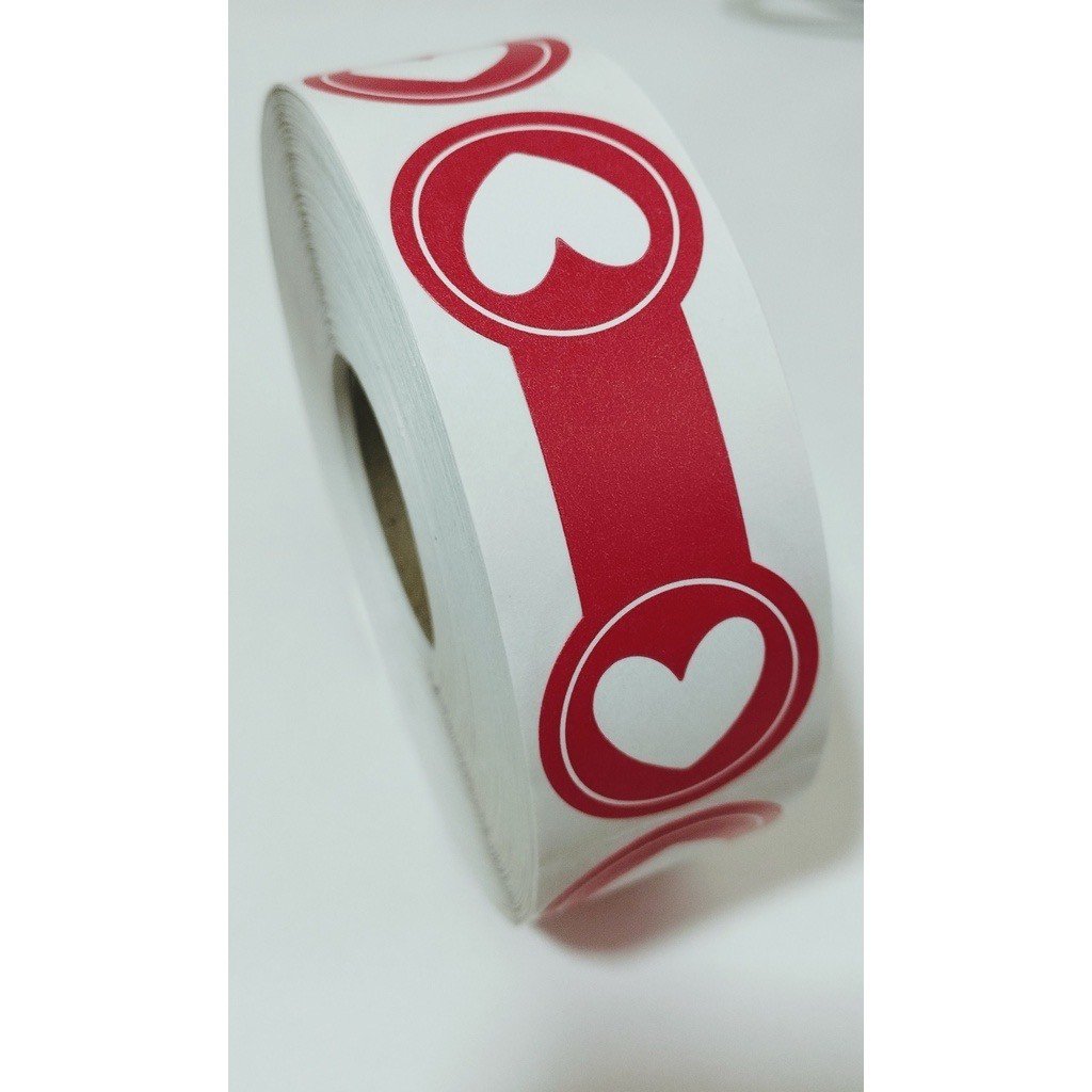 ￼Lacres Adesivos Para Sacos e Sacolas Coração Entregas Delivery Medida 8x3cm