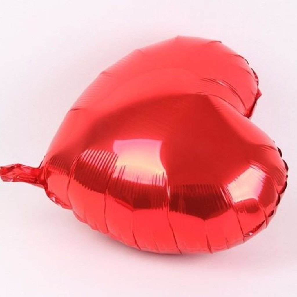 Balão Metalizado Coração Vermelho 45x45cm
