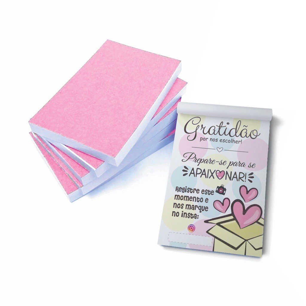 ￼Kit Combo 1 Bloco (100 Folhas) para Agradecimento / Gratidão pela Compra