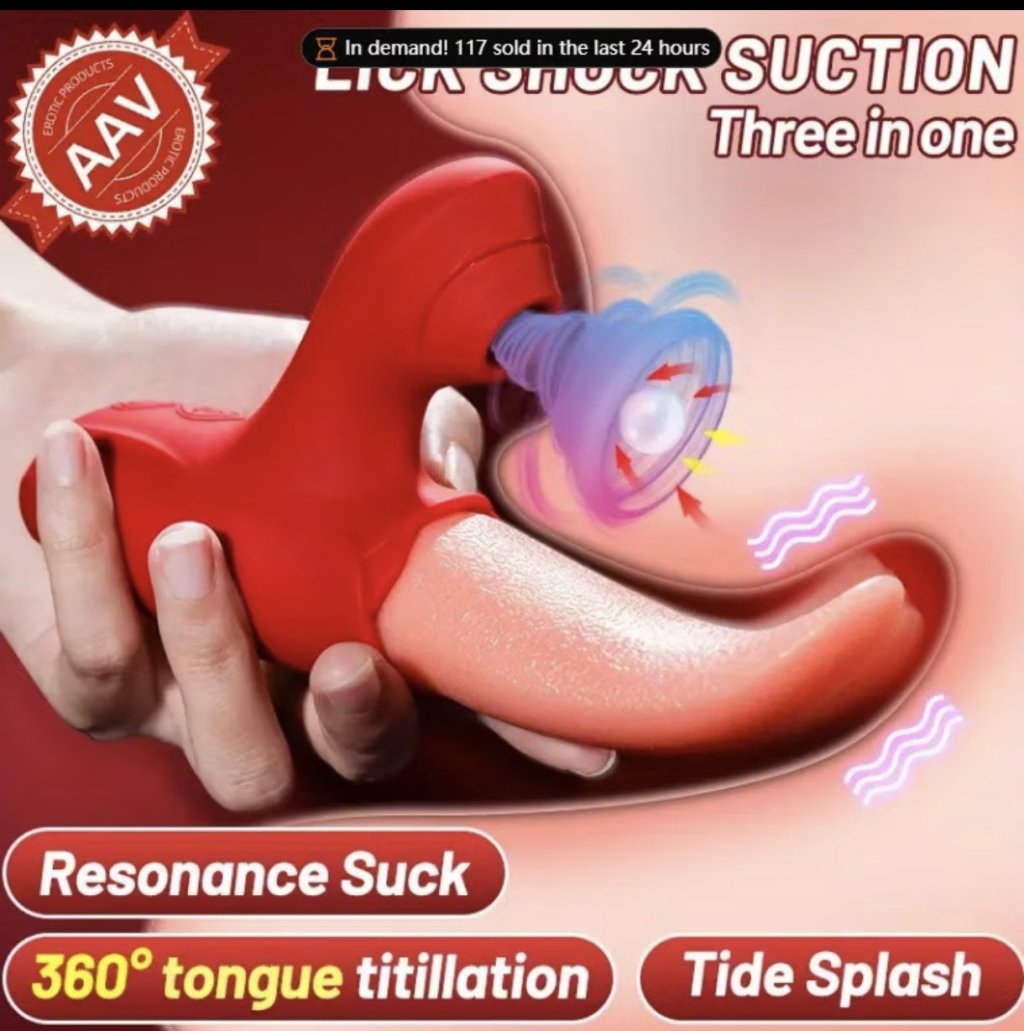 VIBRADOR EM FORMADO DE LÍNGUA VIBRA E SUCÇÃO