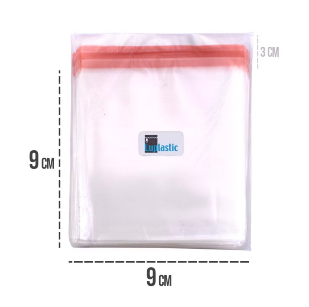 100 Saquinhos C/Adesivo 9cm x 9cm +3cm de Aba 