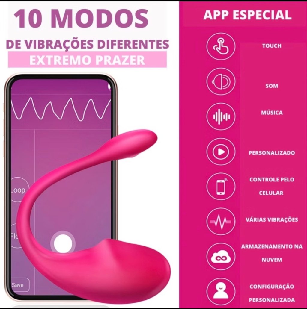 Vibrador a Distância Com Controle Remoto em App