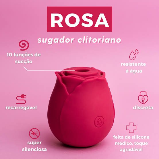 Vibrador de Sucção Em Formato de Rosa 