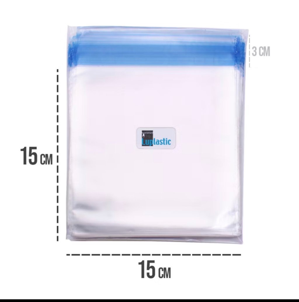 100 saquinho Adesivo 15x15 +3cm de aba