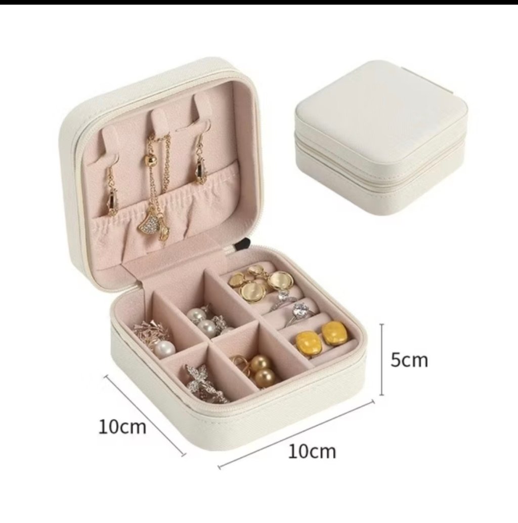 Porta Joias Portátil de Luxo Com Ziper