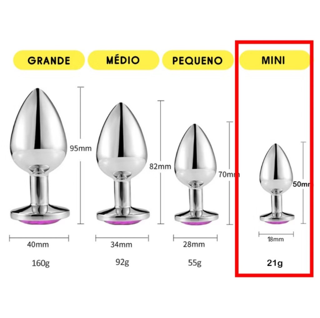 MINI Plug Anal de Metal Pedra Redondo 