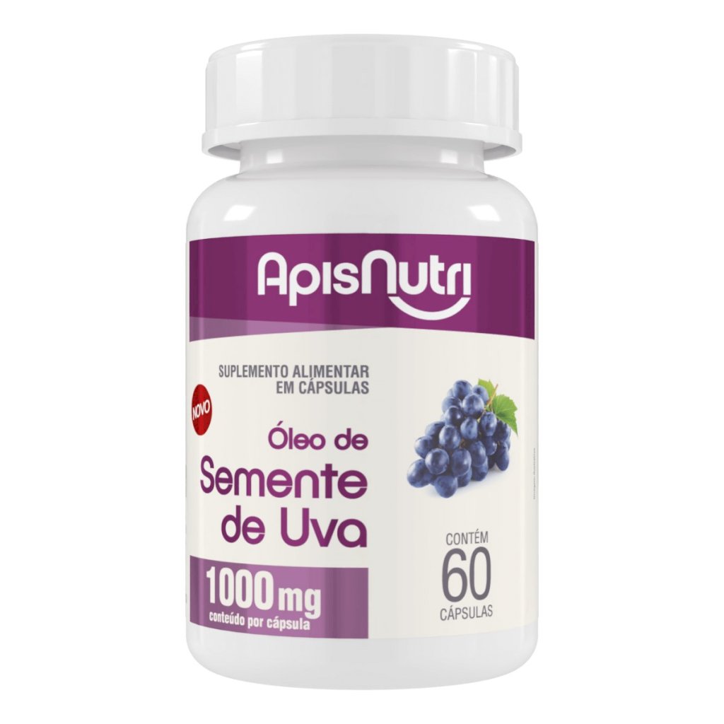 ÓLEO DE SEMENTE DE UVA APISNUTRI - 60 cáps.