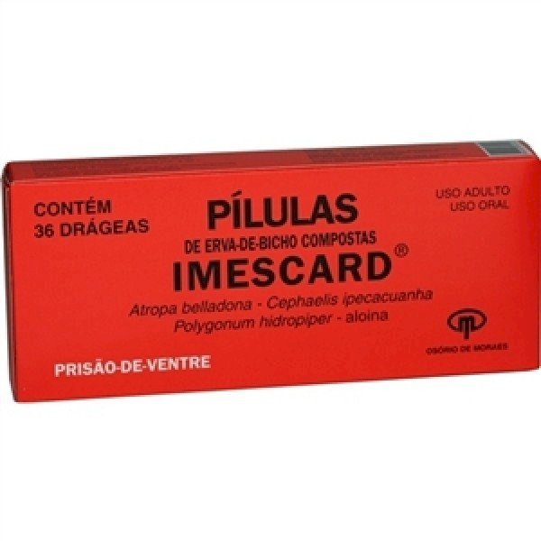 PÍLULAS DE ERVA DE BICHO COMPOSTAS IMESCARD - 36 drág.
