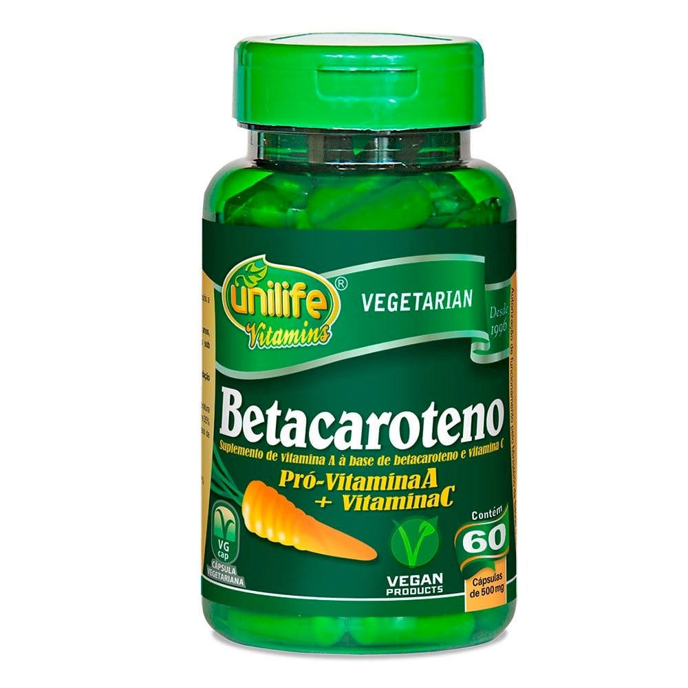 BETACAROTENO PRÓ VITAMINA A + VITAMINA C - 60 cáps.