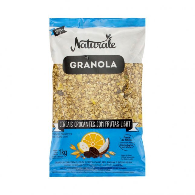 GRANOLA NATURALE CEREAIS CROCANTES COM FRUTAS LIGHT - 1kg