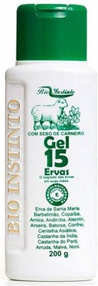 Gel massageador 15 ervas com sebo de carneiro 200g