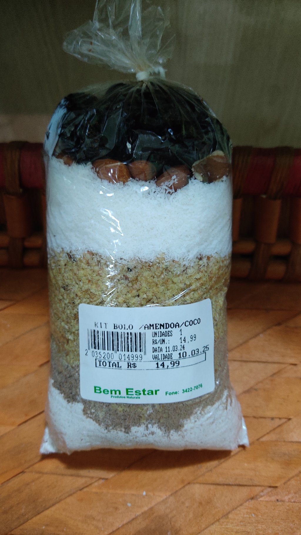 Kit bolo de ameixa com amêndoas e coco/ kit bolo de Damasco com castanhas 