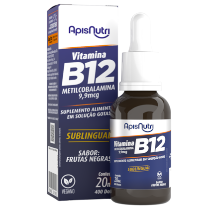Metilcobalamina B12 solução em gotas sabor:frutas negras APISNUTRI 20ml