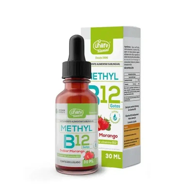 Methyl B12 em gotas sabor morango UNILIFE 30ml