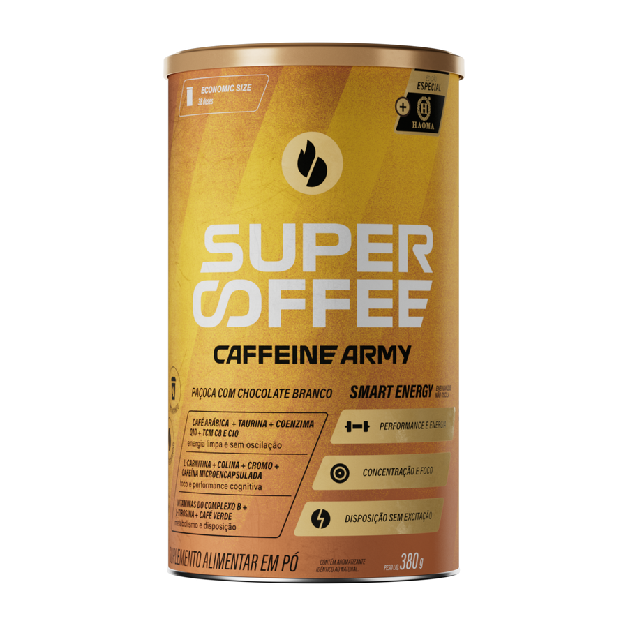 SUPER COFFEE caffrine army sabor paçoca com chocolate branco 380g