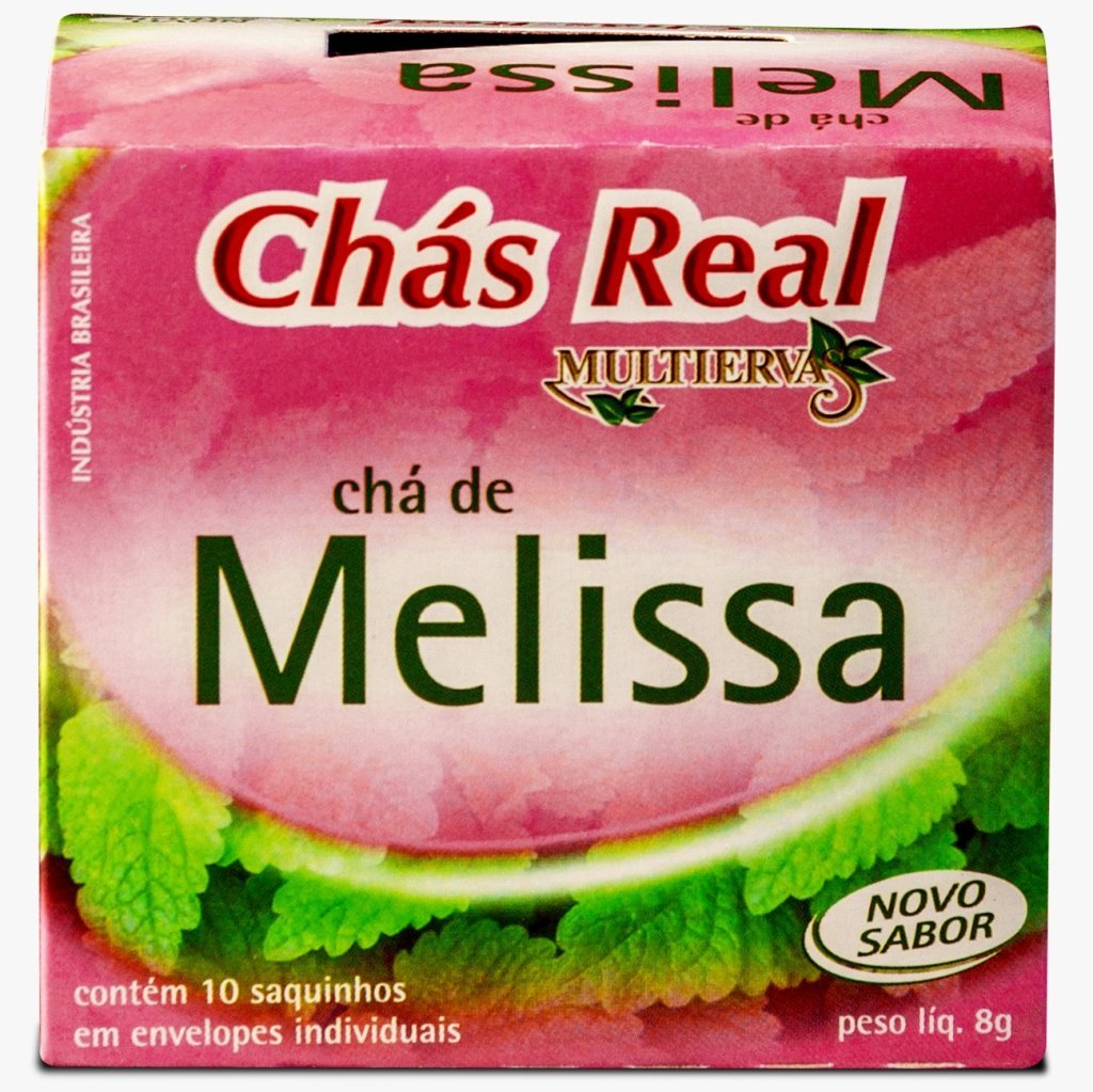 Chá real de melissa contém 10 saquinhos com 8g