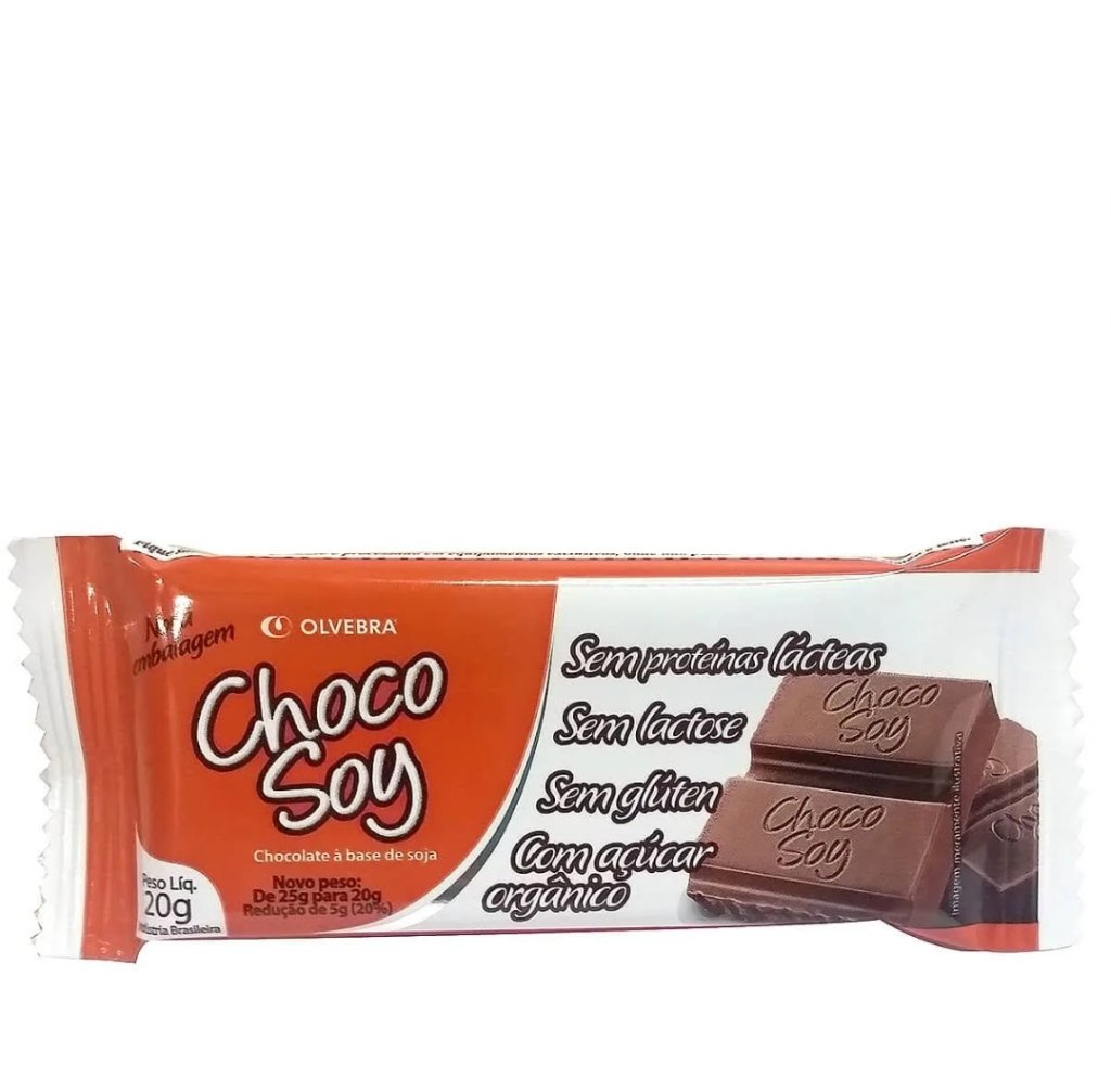 choco soy sem glúten,sem lactose,sem proteínas lácteas 20g