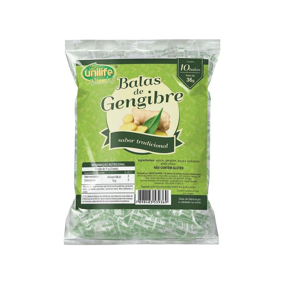 BALAS DE GENGIBRE UNILIFE - 10 balas 36g