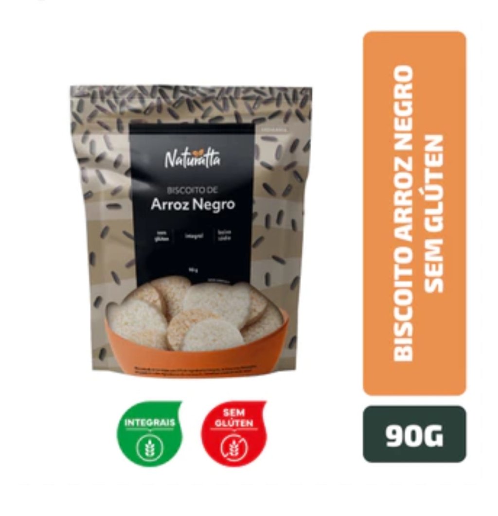 Biscoito de arroz negro NATURATTA 90g