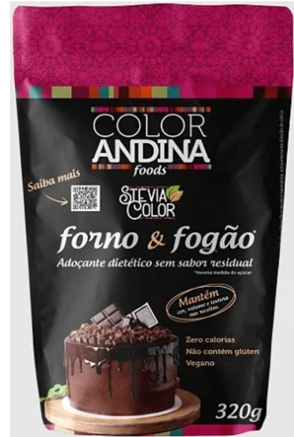 Adoçante Culinário Stévia Color Forno e Fogão de 320g da Color Andina Foods. 