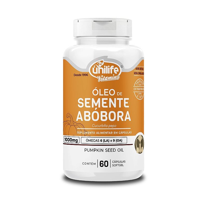 ÓLEO DE SEMENTE DE ABÓBORA UNILIFE - 60 cáps. 