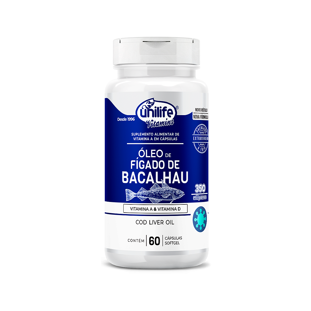 Óleo de fígado de bacalhau UNILIFE 60 caps