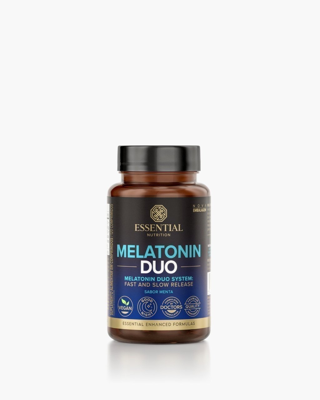 Melatonina duo sabor menta ESSENTIAL NUTRITION 120 comprimidos 
